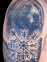 Medvjed, vuk, Vegvisir i krajolik